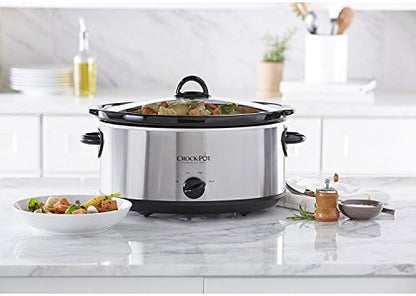 7 Quart Oval Manual Slow Cooker – Stainless Steel - Curated Catalog L5