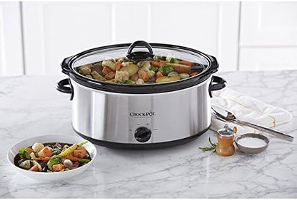 7 Quart Oval Manual Slow Cooker – Stainless Steel - Curated Catalog L5