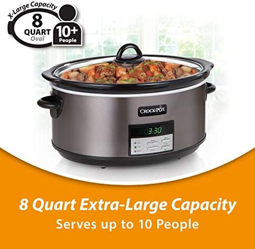 8 Quart Programmable Slow Cooker with Auto Warm - Curated Catalog Z0