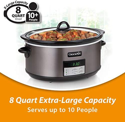 8 Quart Programmable Slow Cooker with Auto Warm - Curated Catalog Z0