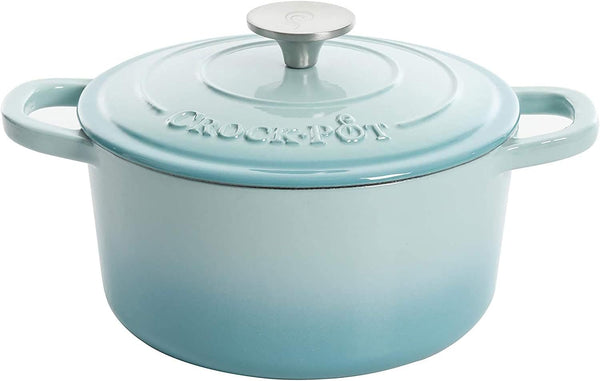 3 Quart Enameled Cast Iron Dutch Oven – Aqua - Curated Catalog O0