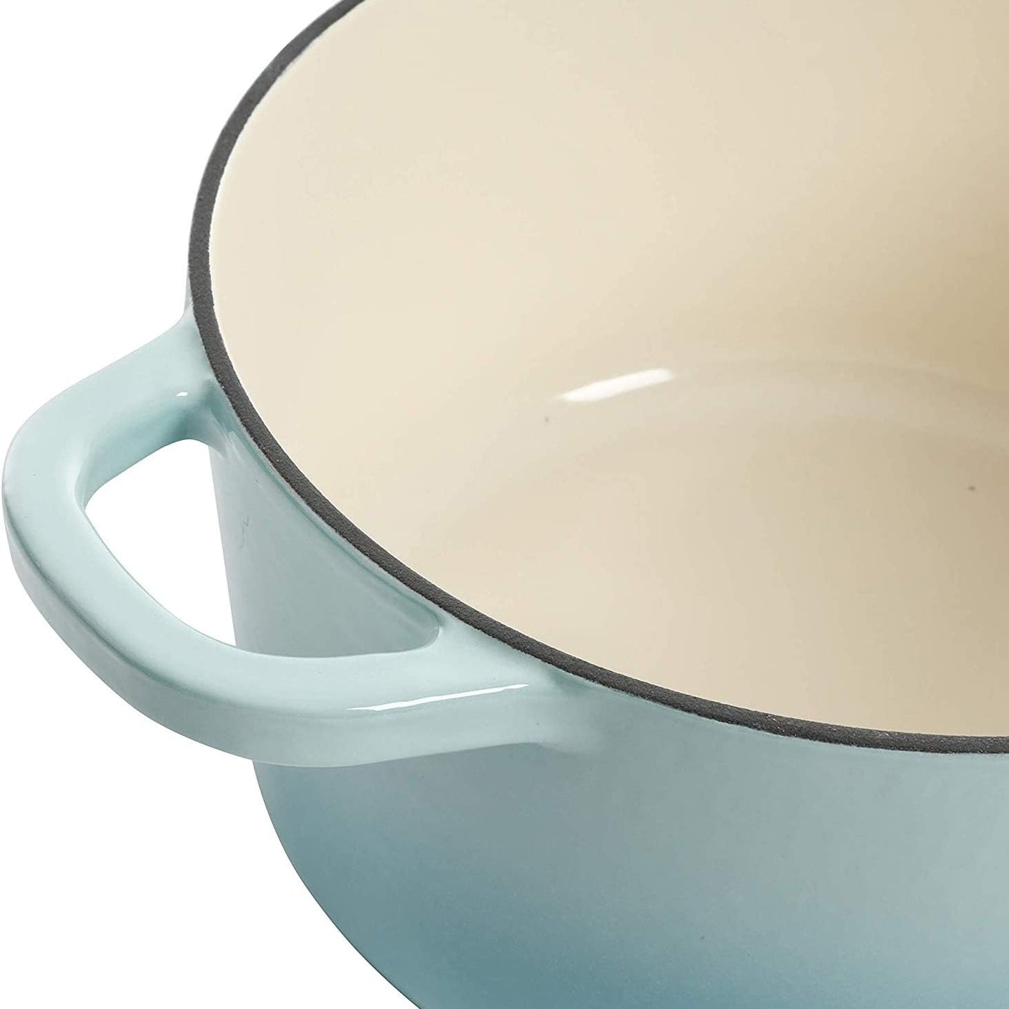 3 Quart Enameled Cast Iron Dutch Oven – Aqua - Curated Catalog O0