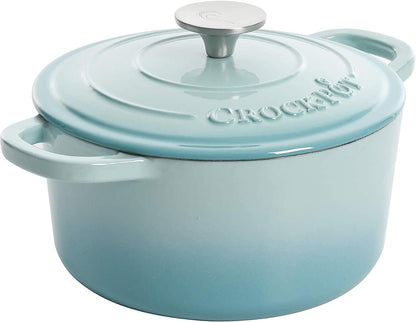 3 Quart Enameled Cast Iron Dutch Oven – Aqua - Curated Catalog O0
